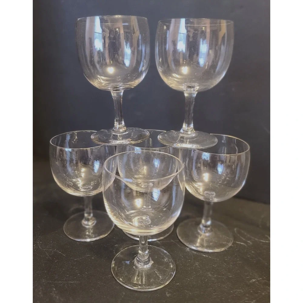 Set of 6 Elegant Royal Doulton Mode Wine‎ Glasses, Crystal Clear Glassware
